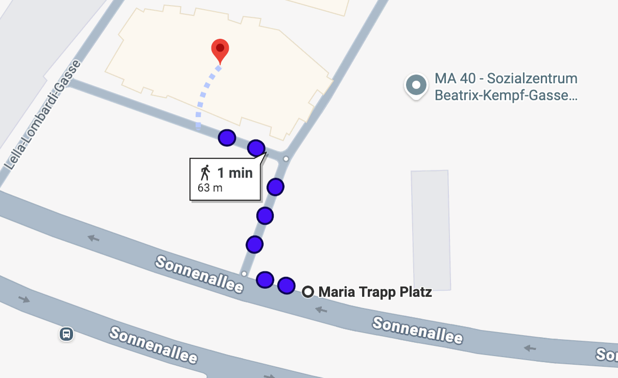 Wegbeschreibung Bushaltestelle zu Mag. Daniela Genewein, Praxis für Psychologie und Psychotherapie